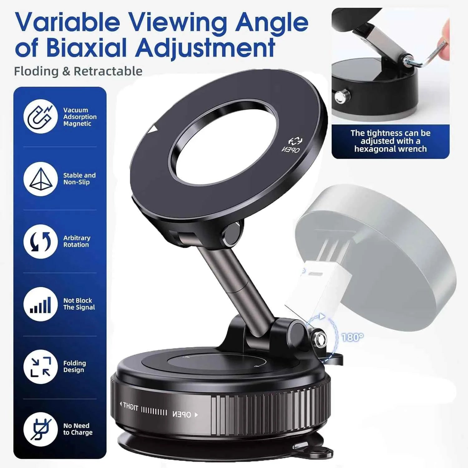 Magnetic Car Phone Holder 360° Adjustable | Strong Grip Dashboard Mount