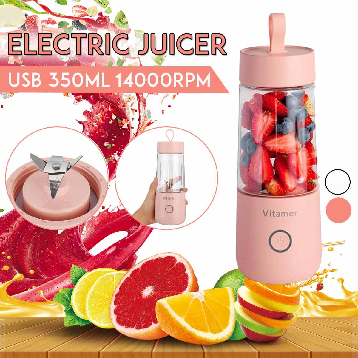 Portable USB Blender – 350ml Electric Juicer Cup - Cart-24