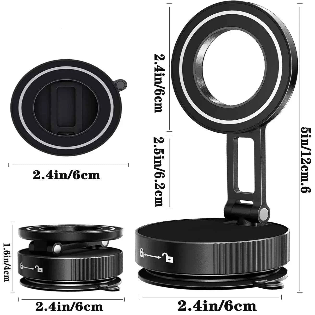 Magnetic Car Phone Holder 360° Adjustable | Strong Grip Dashboard Mount
